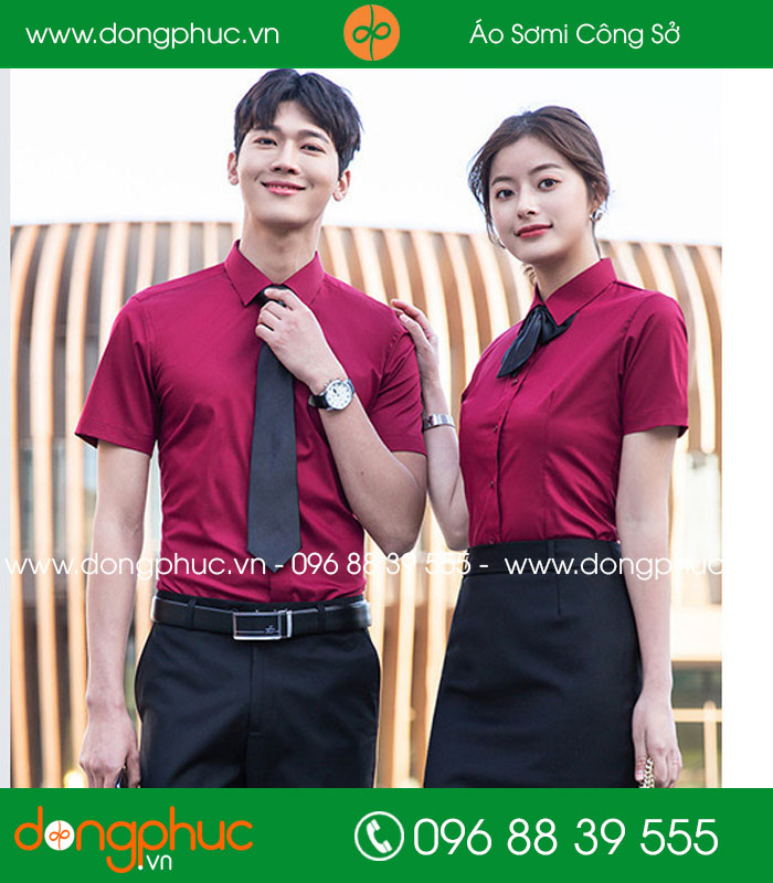 Đồng phục áo sơ mi màu tím